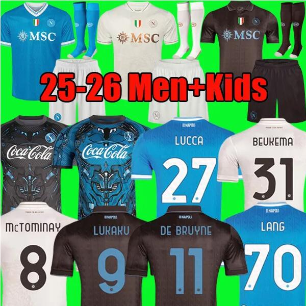 25 26 NAPOLI soccer jerseys Maglia Naples 2025 2026 ZIELINSKI ANGUISSA OLIVERA KVARATSKHELIA KIDS FOOTBALL SHIRT OSIMHEN FABIAN LOZANO SSC Napoli Maillots