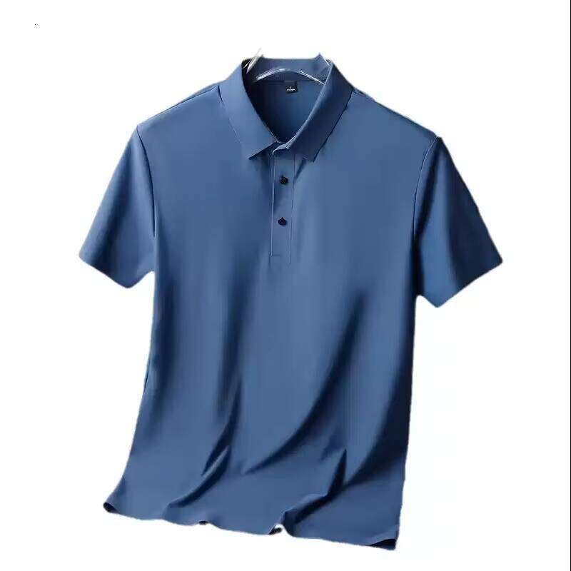 Men's Traceless T-shirt Ice Silk Bonded Plus Sized Quick Dry Breathable Polo Shirt for Men