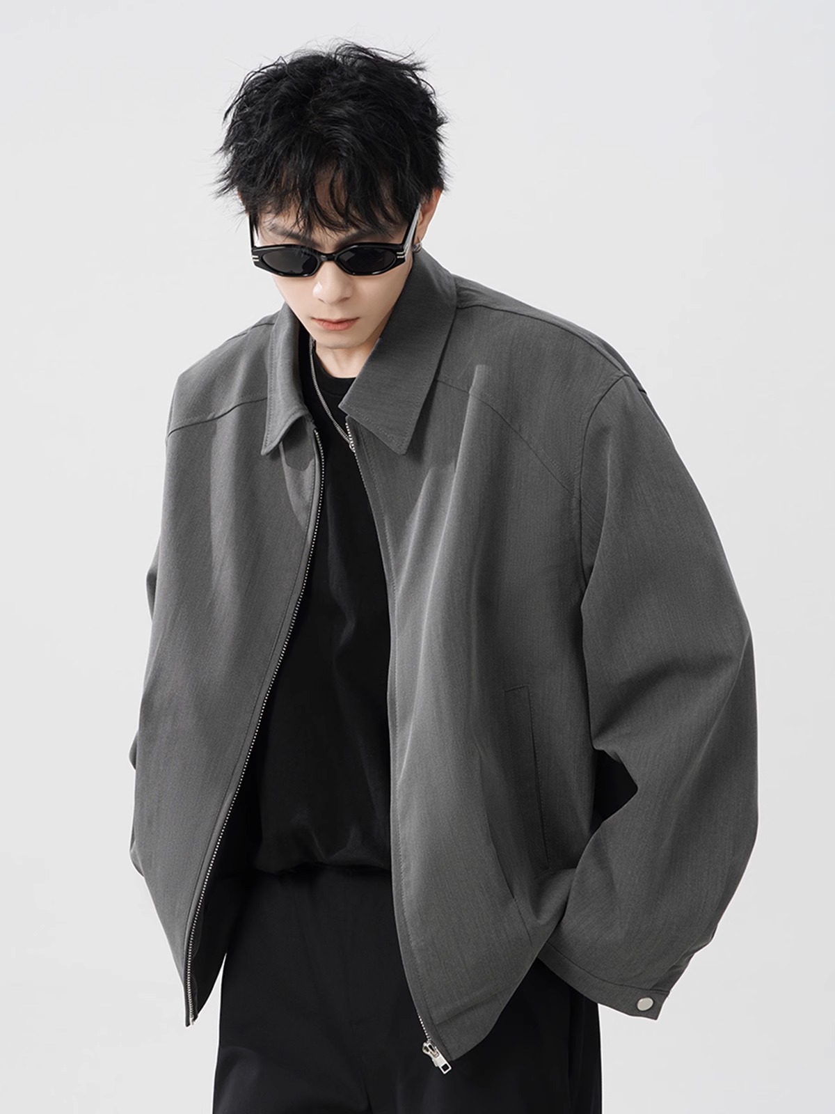 L2202 Sweatshirt Men's Fashion Brand Waffle Fake Two-piece 2024 Autumn New Long-sleeved T-shirt