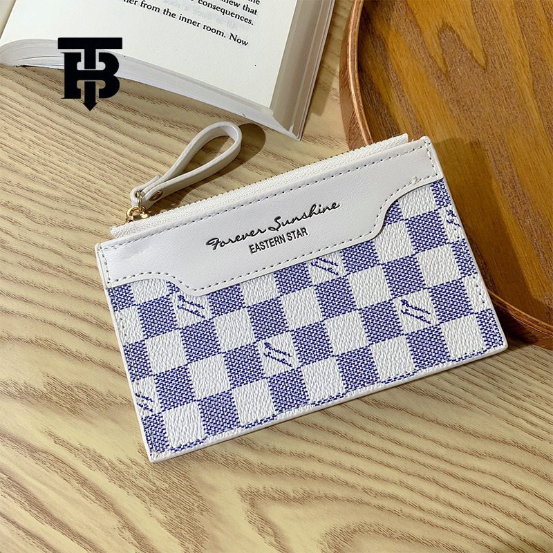 TB BHULAMTE New Retro European And American Thin Wallet Designer Luxury Women's Short ID Card Clip Fashion Zipper Coin Bag Free Shipping