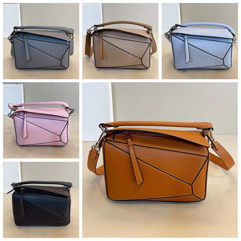 Designer Mini Puzzle Bag Luxury Leathe Geometry Handbag Square Handbags College Style Crossbody Shoulder Bags Office Hand Tote Bag