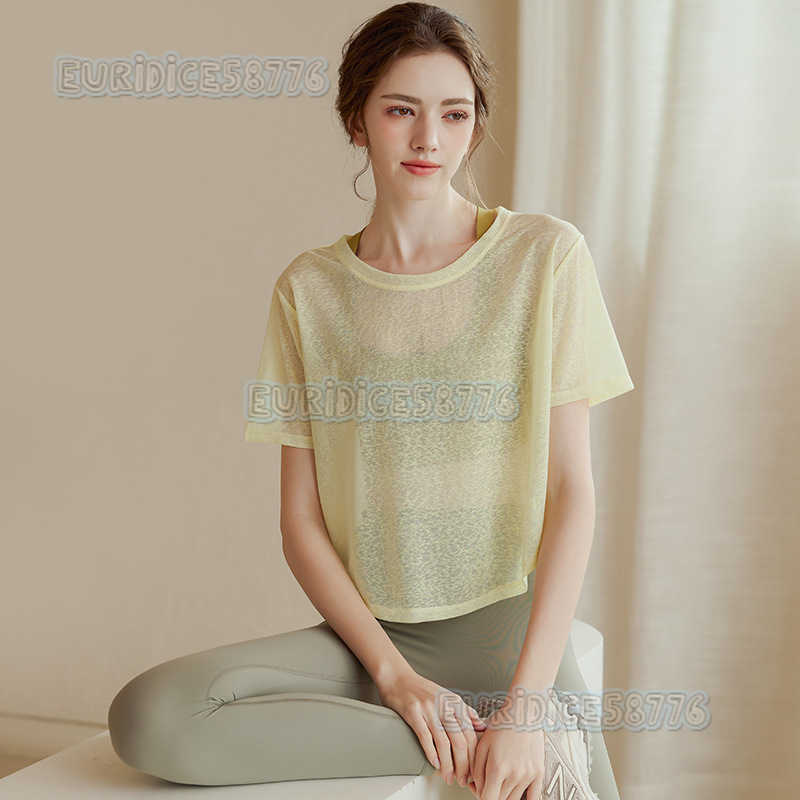 Loose Quickdry Yoga Shirt for Women Breathable Slimming Short Sleeve Tshirt Lightweight Sports Top Summer Fitness Wear H250825