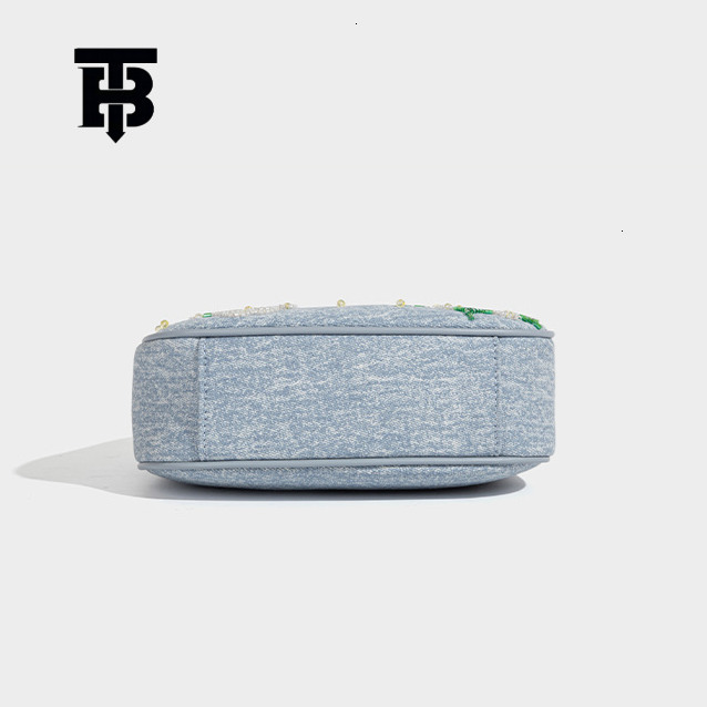 TB BHULAMTE Designer Luxury Women's Single Shoulder Underarm Small Square Bag Cowboy Nail Bead Flower Heavy Industry Embroidery Handbag Casual St