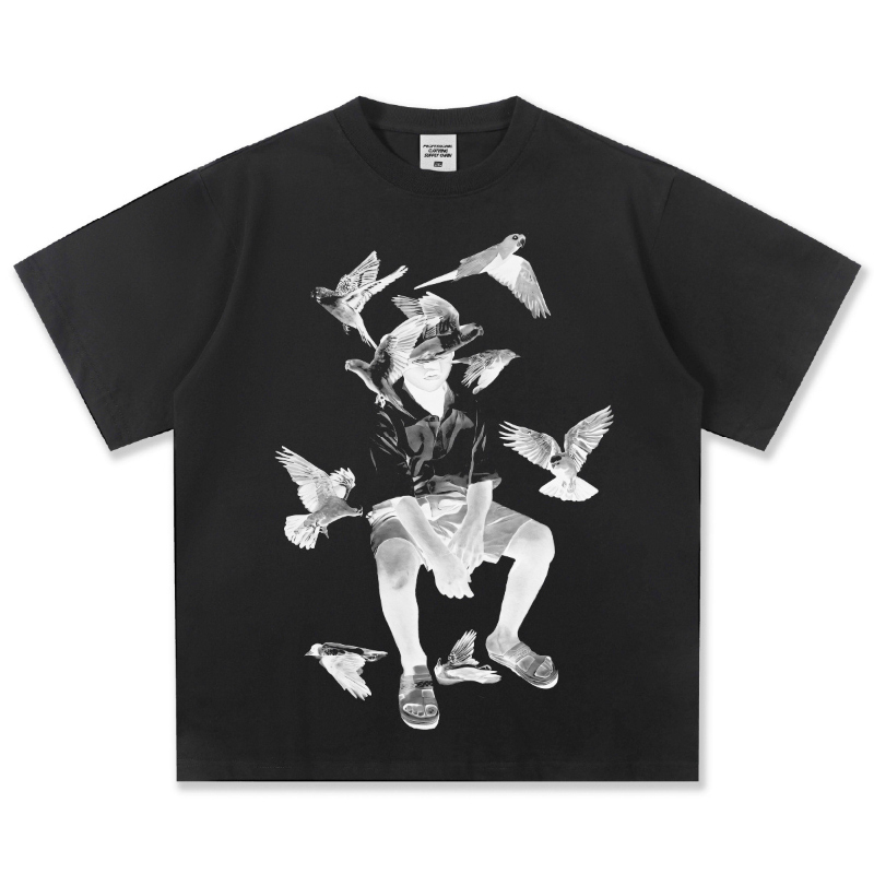 Men's T Shirts Gothic For Men Witchy Clothing Goth T-shirt Aesthetic Halloween Vampire Bat Vintage Clothes Short Sleeve Cotton White Top Tee