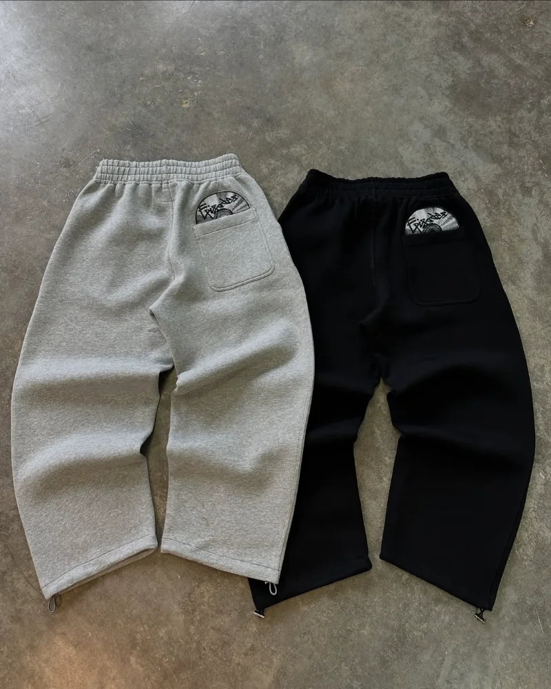 Street wear punk hip hop men suit Y2K American gothic Harajuku embroidery jumper oversized casual loose sports suit 250826