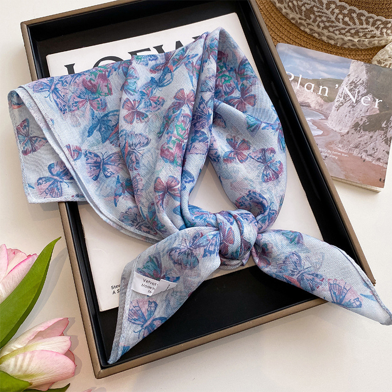 K1718 Women's Bohemian Scarf Cotton Linen Wrap Shawl Ethnic Print Vintage Style Scarf for Women Travel Beach Oversized