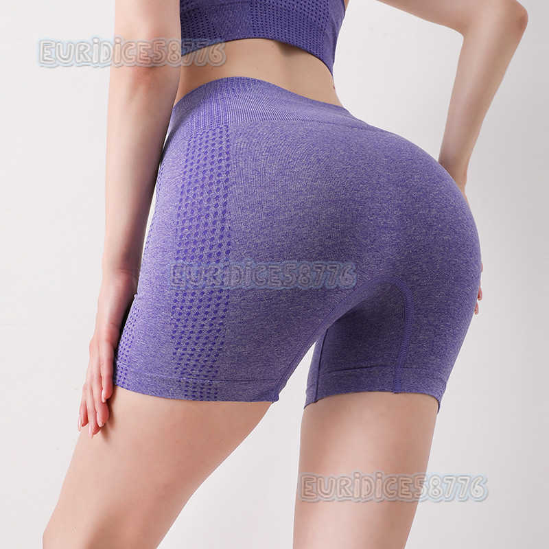 Sports Fitness Yoga Shorts High Waist Hip Lift Seamless Jacquard Dots Breathable Anti Walking Quick Drying Yoga Pants H250825
