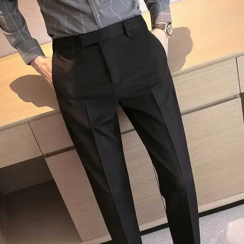 English Gentlemans Coffee Color Business Suit Pants Casual Draped Trousers For Men Fashionable Spring Autumn Small Foot W250826
