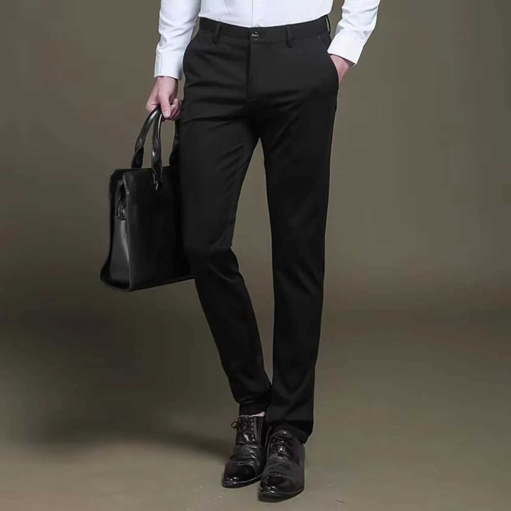 Mens Casual Pants NonIroning AntiWrinkle Elastic Suit Pants Small Foot Thin Solid Trousers Stretchy Hot Selling Male Bottoms W250826