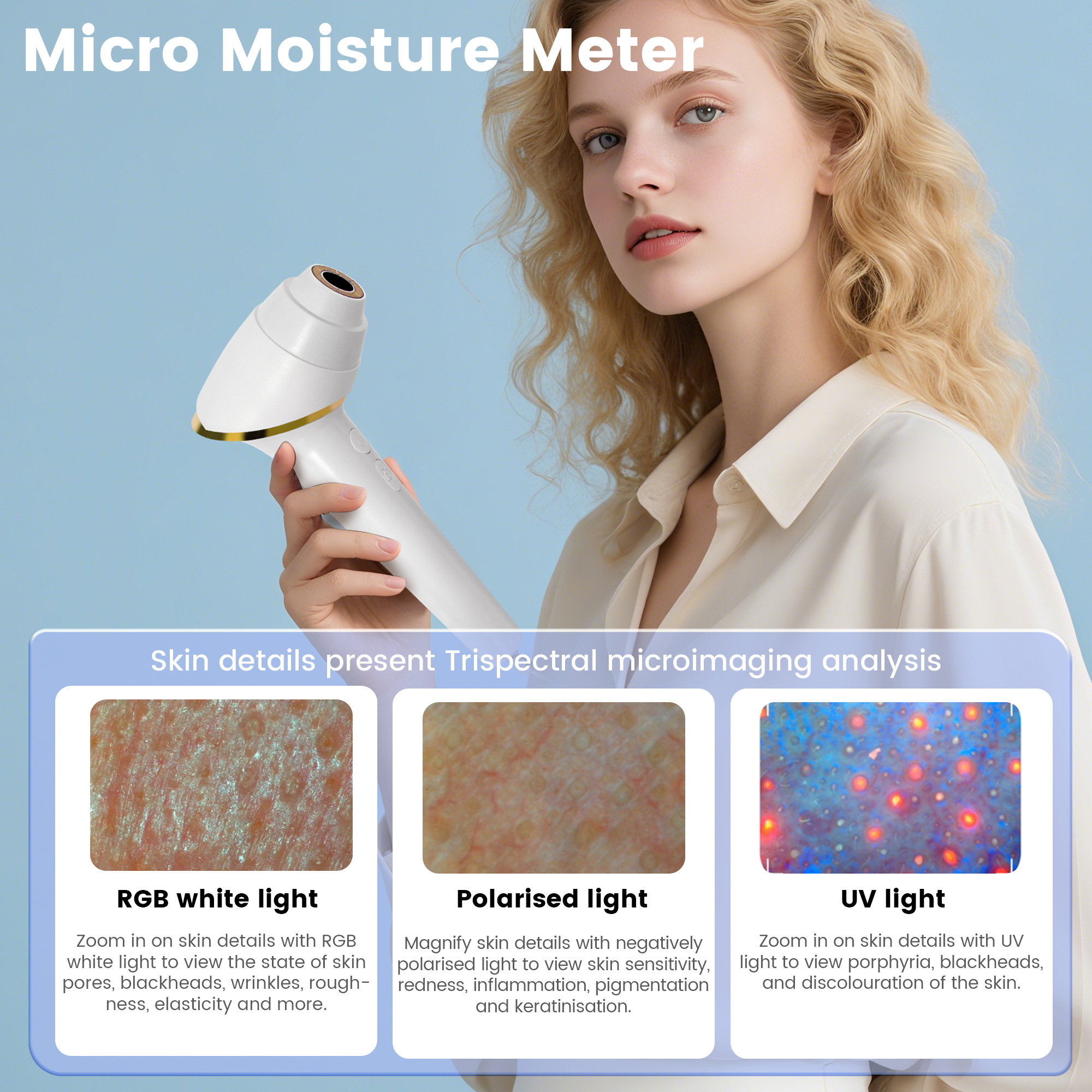 3D Facial Detection Mirror Acne Scanner Skin Analysis Detector With Facial Detection Camera Professional for Skincare Management
