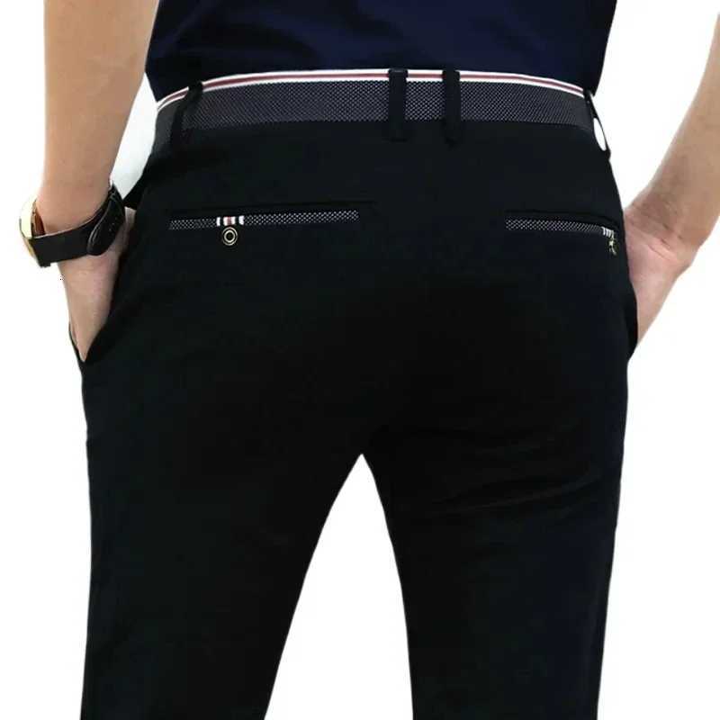 2024 New Mens Dress Pants Black Suit Pants Straight Slim Stretch Business Trousers Korean Style W250826