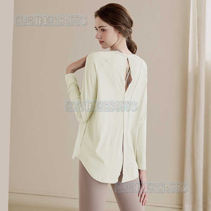 2025 New Highend Sports Top for Women Quickdry Running Yoga Shirt Loose Pilates Training Long Sleeve Tshirt H250825
