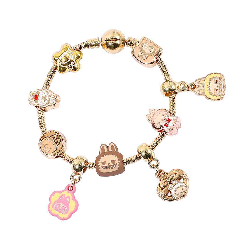 Labub Art Series Cute DIY Charm Bracelet Plush Beads Pendant Fashion Jewelry Collector's Gift