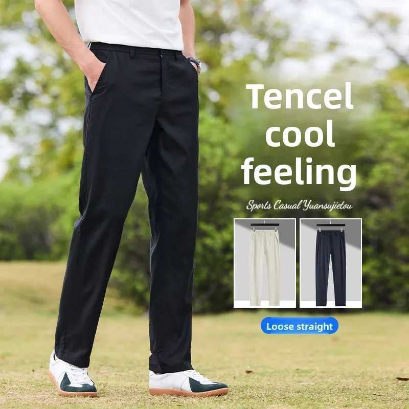 Summer New Mens Thin Casual Pants Solid Color Business Office Classic Loose Straight Trousers Fabric Male Clothes Linen Pants W250826