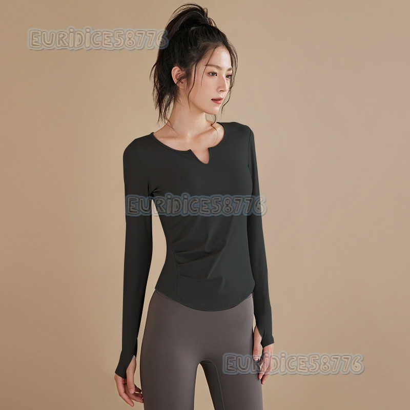 Highend Yoga Outfit with Chest Pads for Women Autumn and Winter Long Sleeve Sports Running Pilates Training Set Fitness Top H250825
