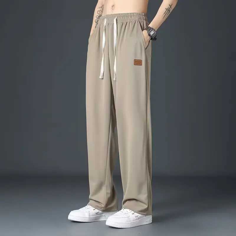 Casual long pants for boys ice silk quick drying pants for spring and summer thin trendy brand straight cut loose hanging W250826