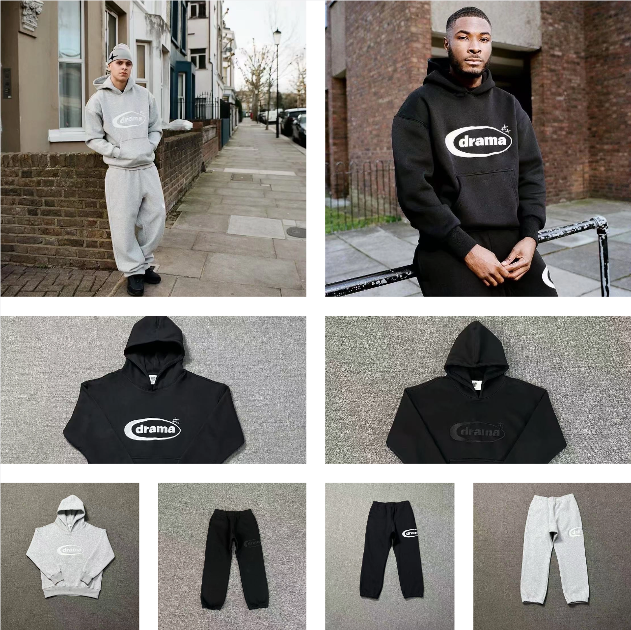 Designer hoodie American pure cotton high-quality Drama call new letter embroidered hooded sweatshirt loose men's and women's casual pants set trendy