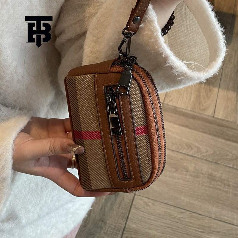 TB BHULAMTE Designer Women's Luxury Wallet New Exquisite High End Mini Compact Storage Bag Zipper Coin Bag Free Shipping Fashion Stripe Phone Bag