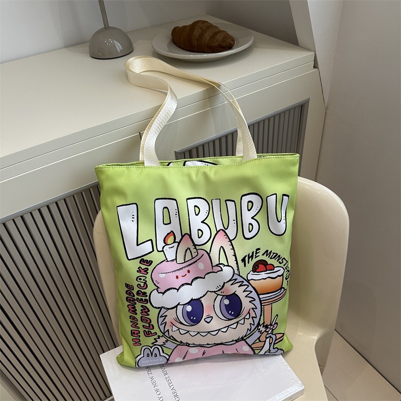 2025 New Labubu Shoulder Eco friendly Bag Canvas Bag Casual Shoulder Bag Large Capacity Travel Bag Premium Handbag Shopping Bag High Beauty Travel Bag