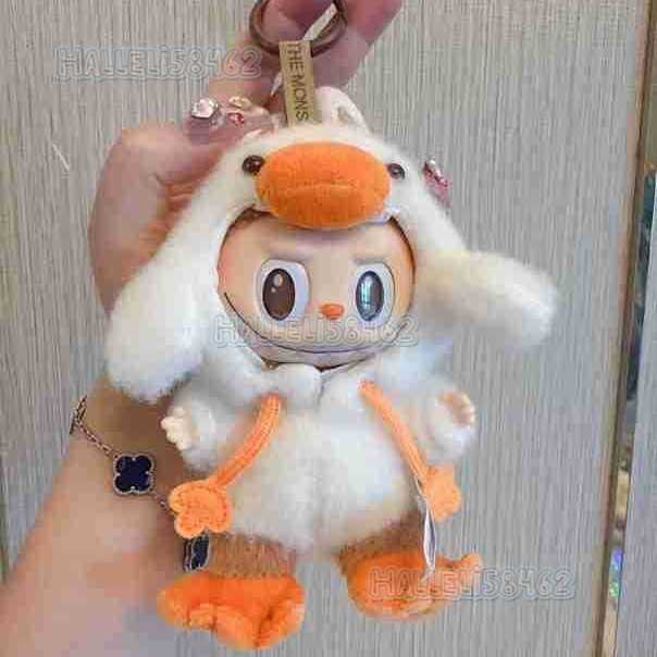 Labubu New Duck Plush Toy 17cm Forest Fairy Tale Doll Keychain Festival Gift Pendant H250825