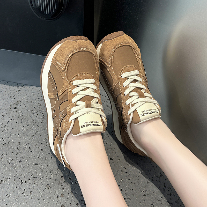 Thick-soled Aggan shoes for women 2025 Autumn new women's shoes Versatile fashionable sports casual shoes Dexun shoes