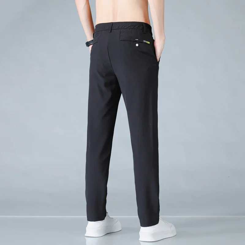 2025 Spring Summer Ultrathin Mens Casual Pants Slim Straight Leg Elastic Waist Sports Jogging Trousers Fashion Men Golf Pants W250826