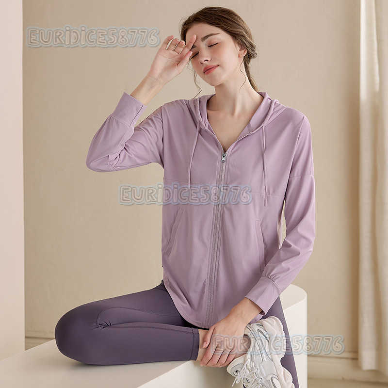 Sports Quickdry Top for Women Loose Hooded Yoga Jacket Gym Coverup Casual Running Training Long Sleeve H250825