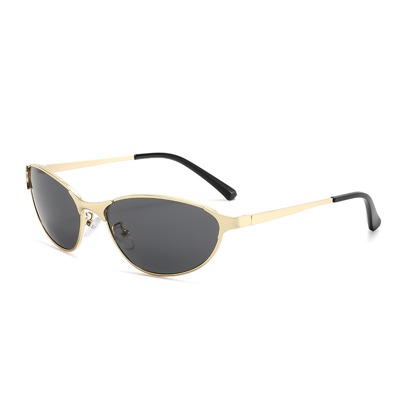 Y2K Cat Eye Metal Sunglasses Trendy UV Protection Shades for Women Street Style