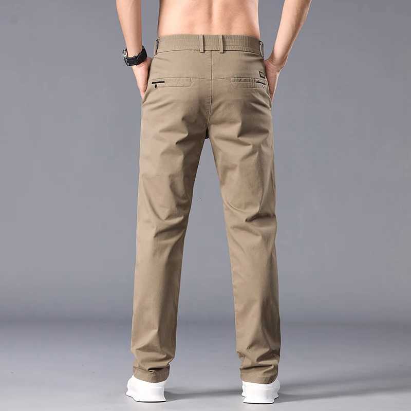 New Casual Pants Men Straight Fit Stretch Autumn Chino Trousers Men Formal Work Business Dress Khaki Fashion Spring Pants W250826