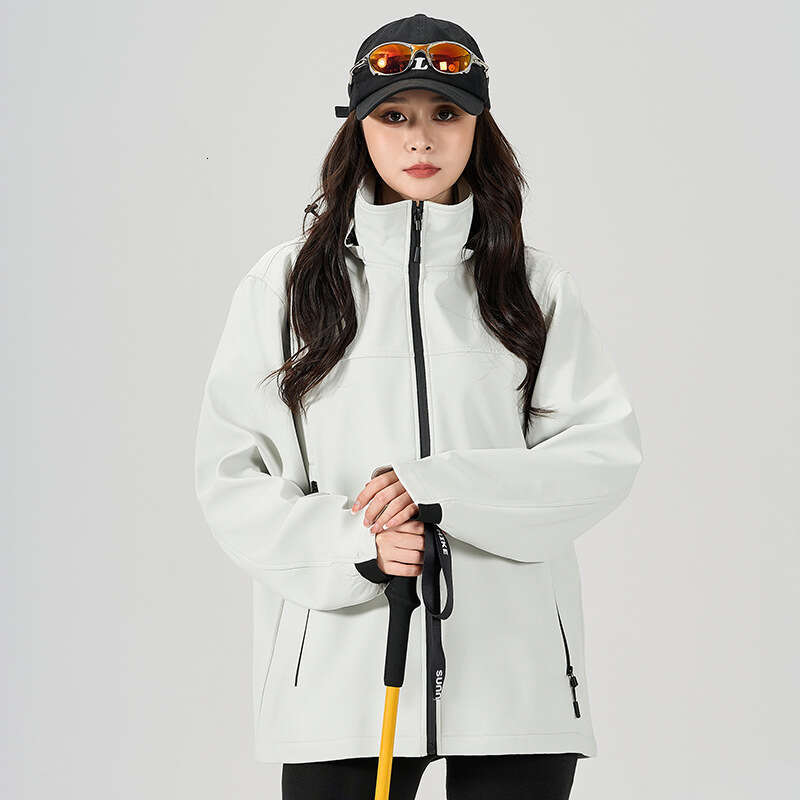 2025 Spring Autumn Outdoor Soft Shell Couple Style Waterproof Windproof Hooded Casual Sports Jacket For Men And Women