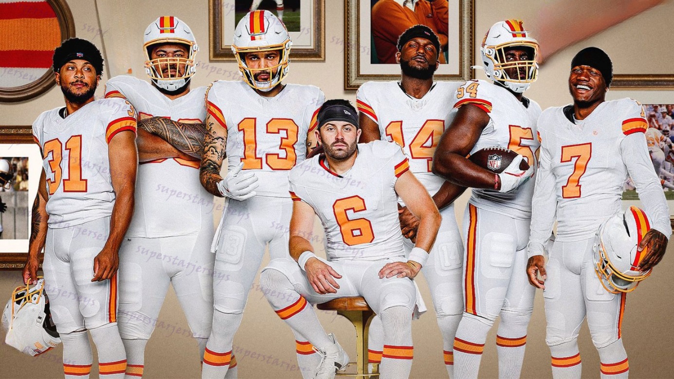 Baker 6 Mayfield Tom 12 Brady 2025 Football Jersey Mike Evans Bucky Irvin Chris Godwin Jr. Emeka Egbuka Vita Vea
