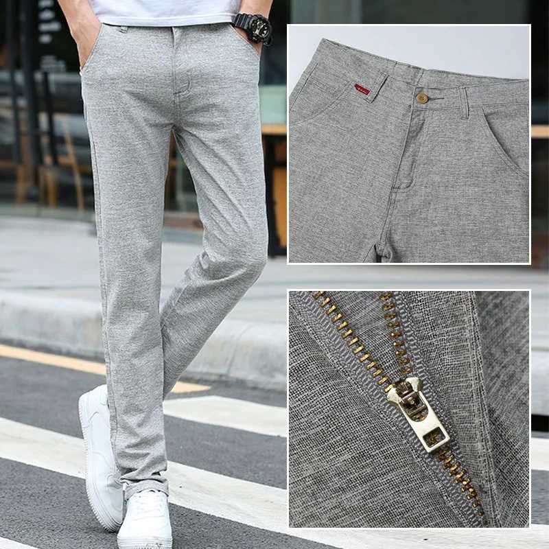 Men Ultra Thin Casual Business Suit Pants Male Comfortable Loose Blazer Pants Straight Light Gray Light Blue Trousers W250826