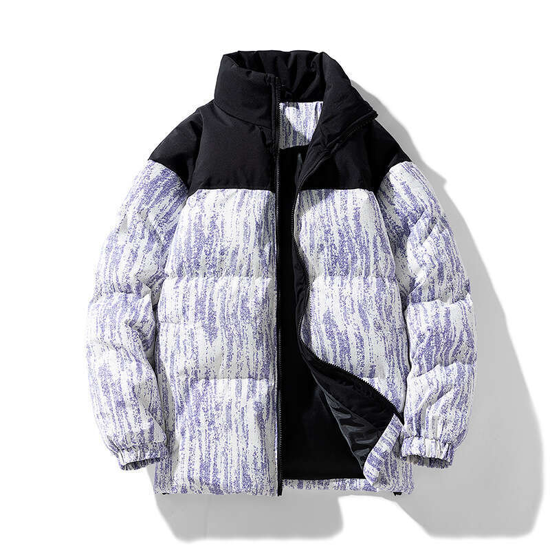 Winter Tie-Dye Gradient Jacket For Men And Women, Street Style Loose Fit, Casual Couple's Versatile Cotton Coat