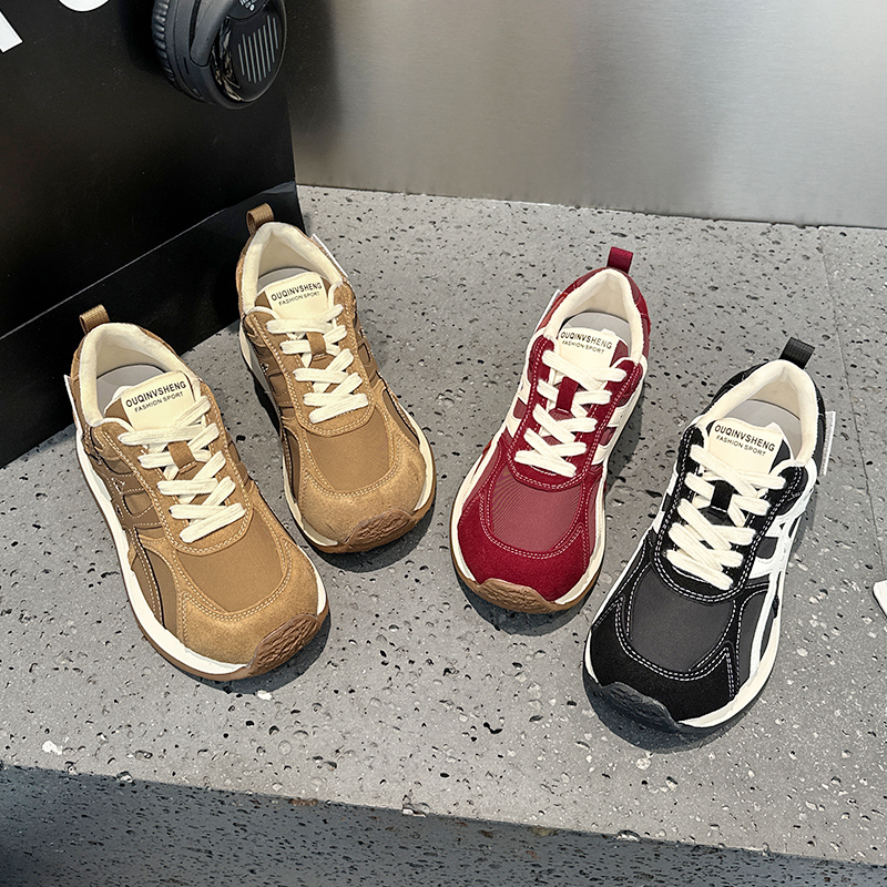 Thick-soled Aggan shoes for women 2025 Autumn new women's shoes Versatile fashionable sports casual shoes Dexun shoes