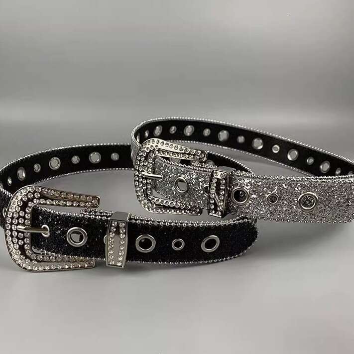 Subculture Rhinestone Punk Y2K Hot Girl Millennial Water Drill Versatile Women's Decorative Jeans Belt