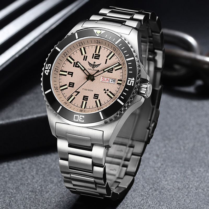 Yelang V1031 Men Watches 44mm Diver Retro Water Japan 8205 Automatic Mechanical Sapphire Vintage Watch Waterproof 30BR luminous