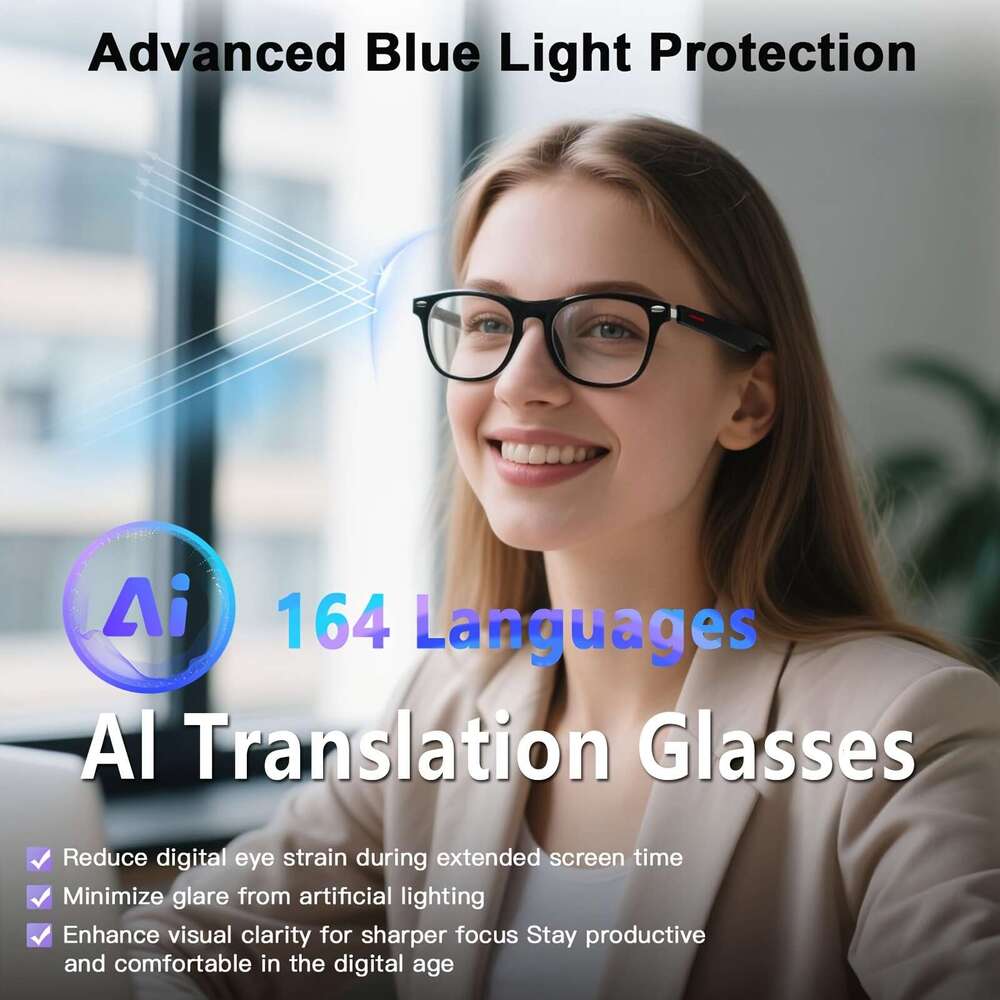 Tough Wireless Smart Glasses Deliver Clear Talk, Rich Sound, Sharp Images, Adjustable Light, Flexible Modes. Great For Daily Life And Festive Presents