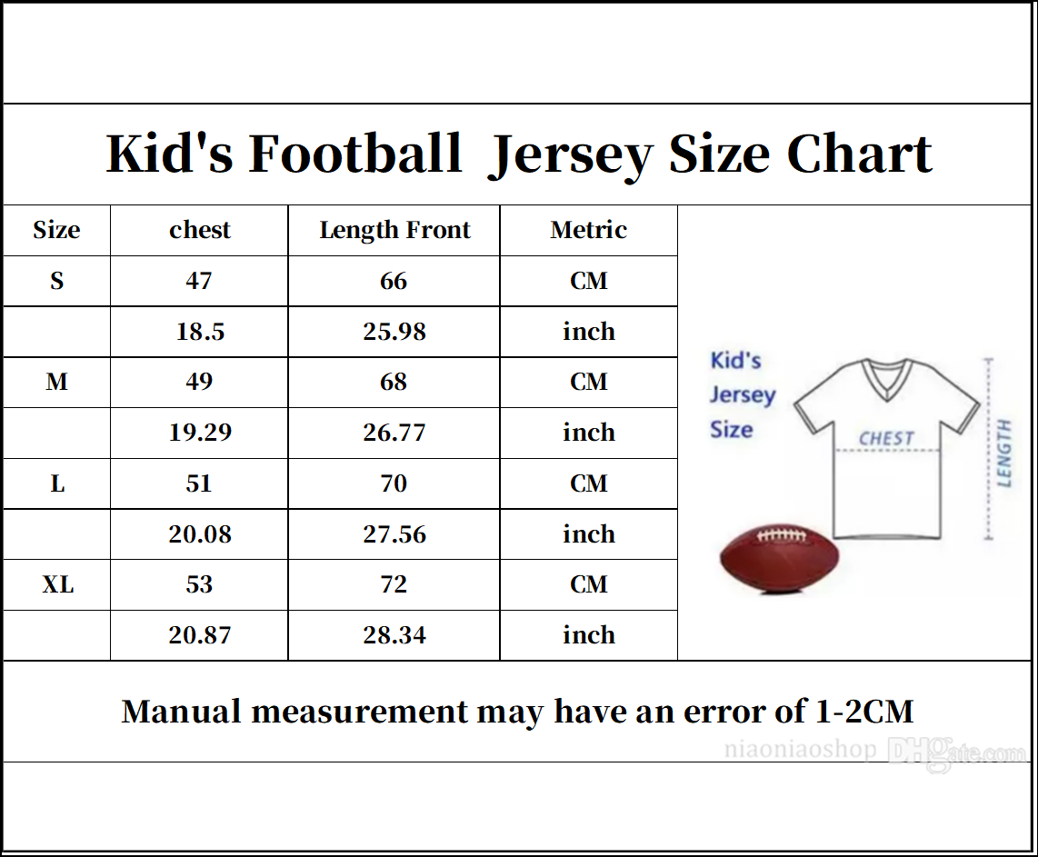 Stitched Youth kids Football Jersey Kid Shirt