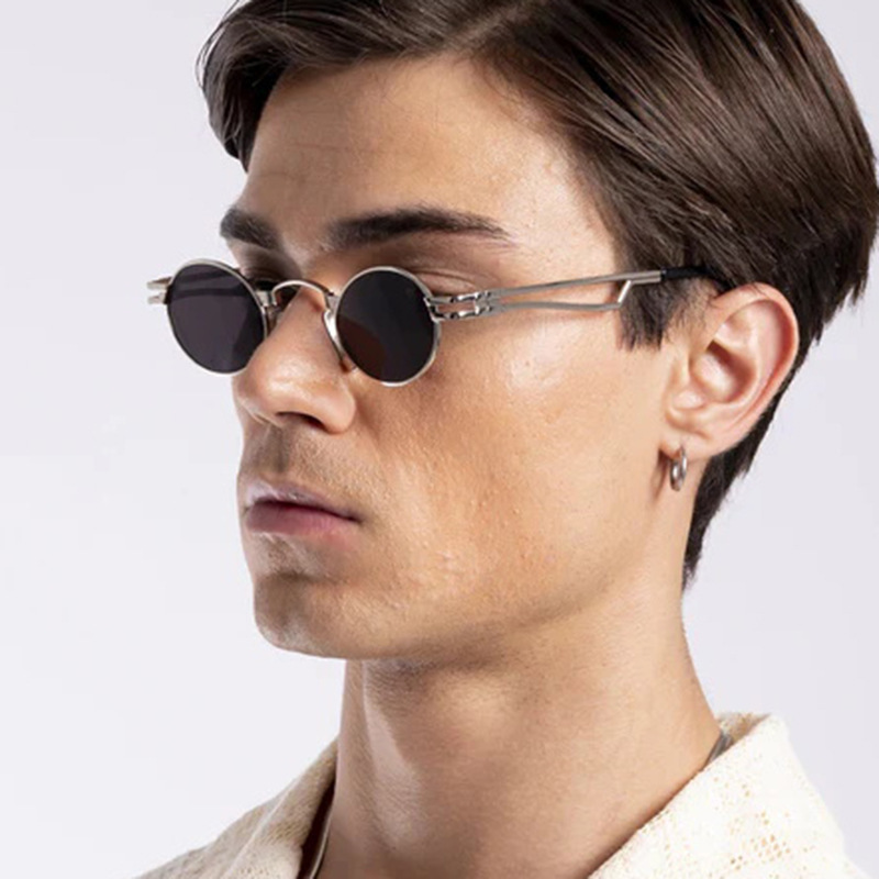 2025 Small Round Punk Sunglasses Retro Color Lens Shades for Hipster Street Style