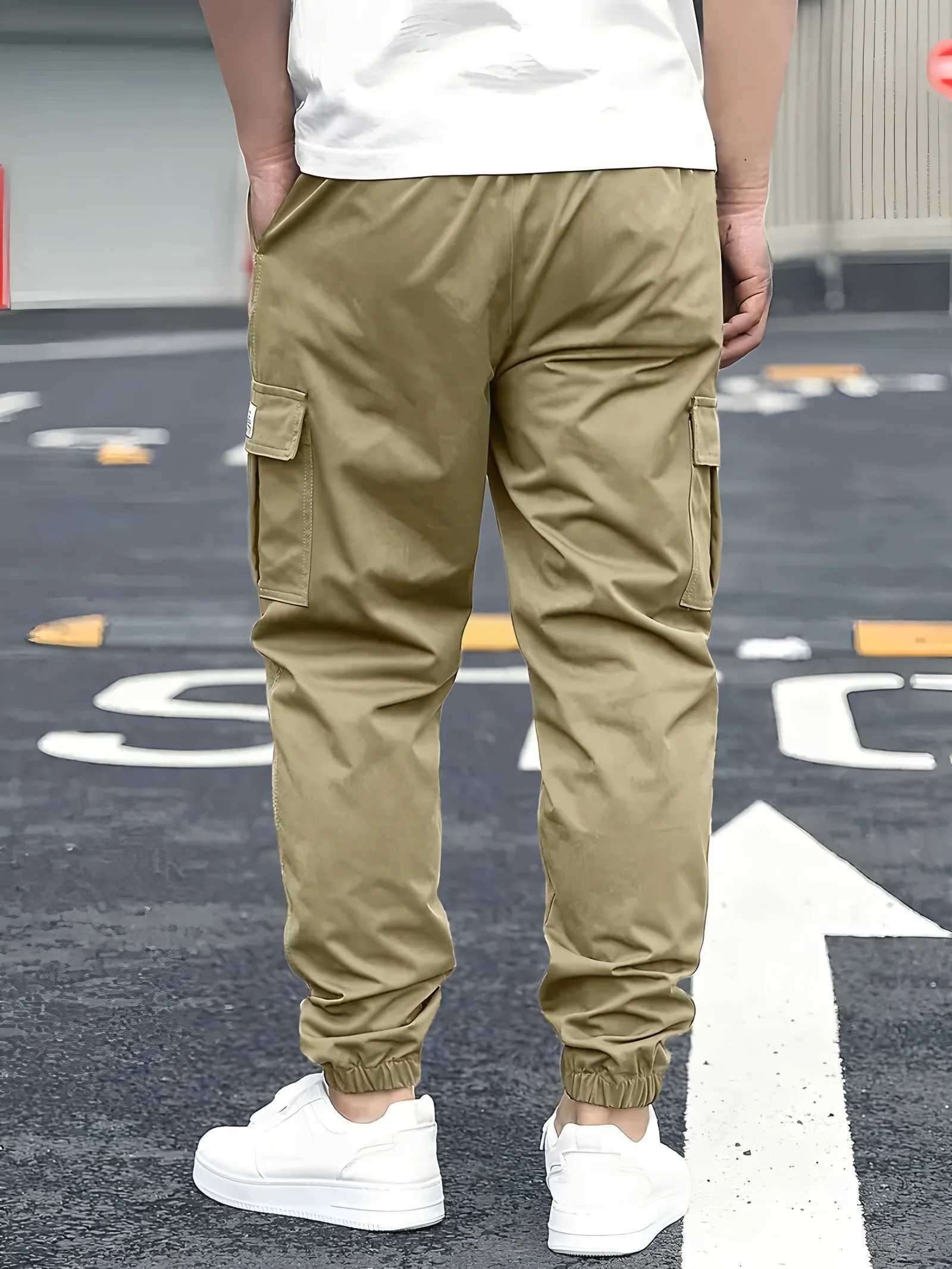 Mens Cargo Pants Sweatpants Outdoor Bunched Long Trousers Casual Autumn MultiPocket Durable Workwear Mens Trousers W250826