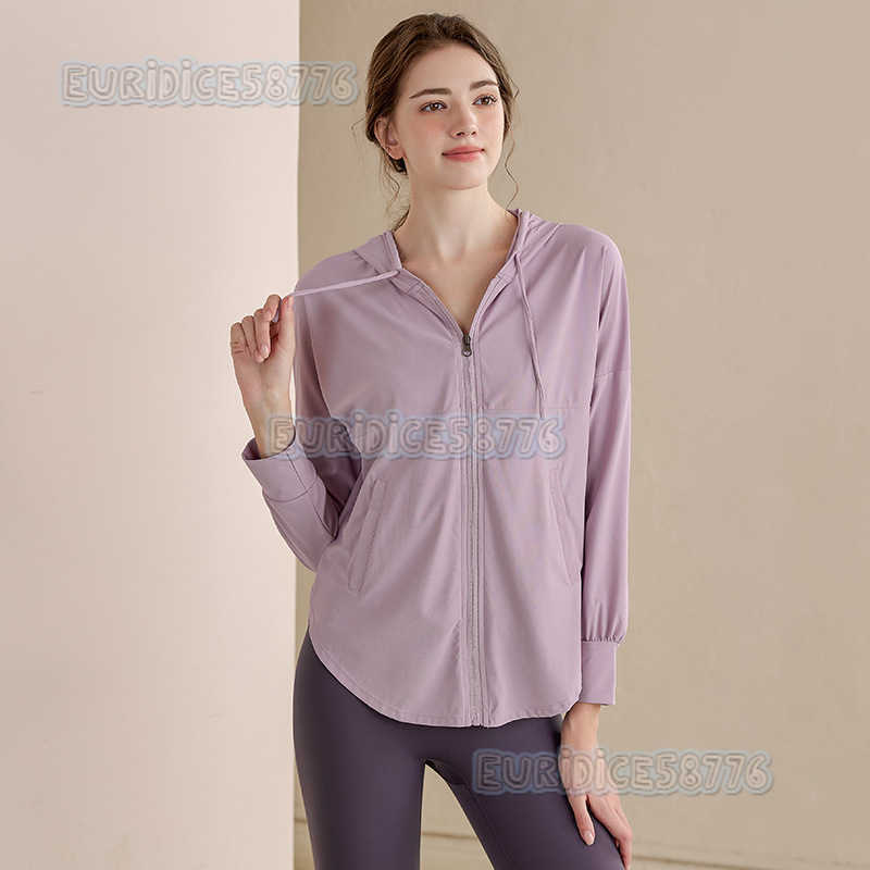 Sports Quickdry Top for Women Loose Hooded Yoga Jacket Gym Coverup Casual Running Training Long Sleeve H250825