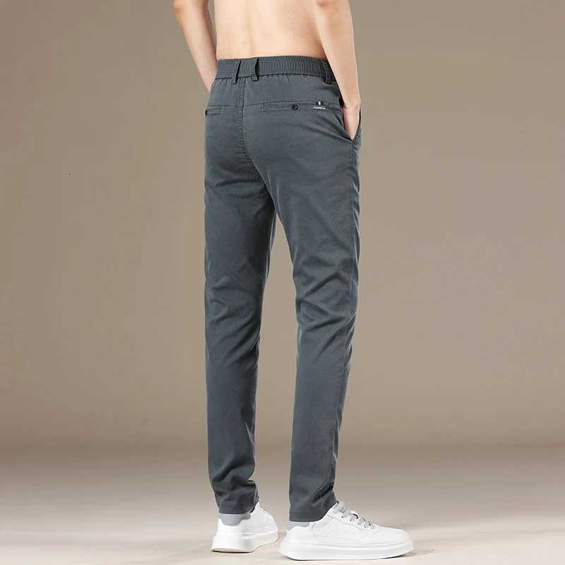 New Spring Summer Lyocell Fabric Mens Casual Pants High Quality Fashion Slim Business Trousers Brand Elastic Soft Pants W250826