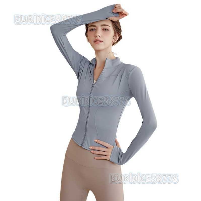 Stand Collar Zipper Yoga Jacket Womens Cardigan Running Cycling Quickdry Sports Top Long Sleeve Autumn Winter Fitness Wear H250825