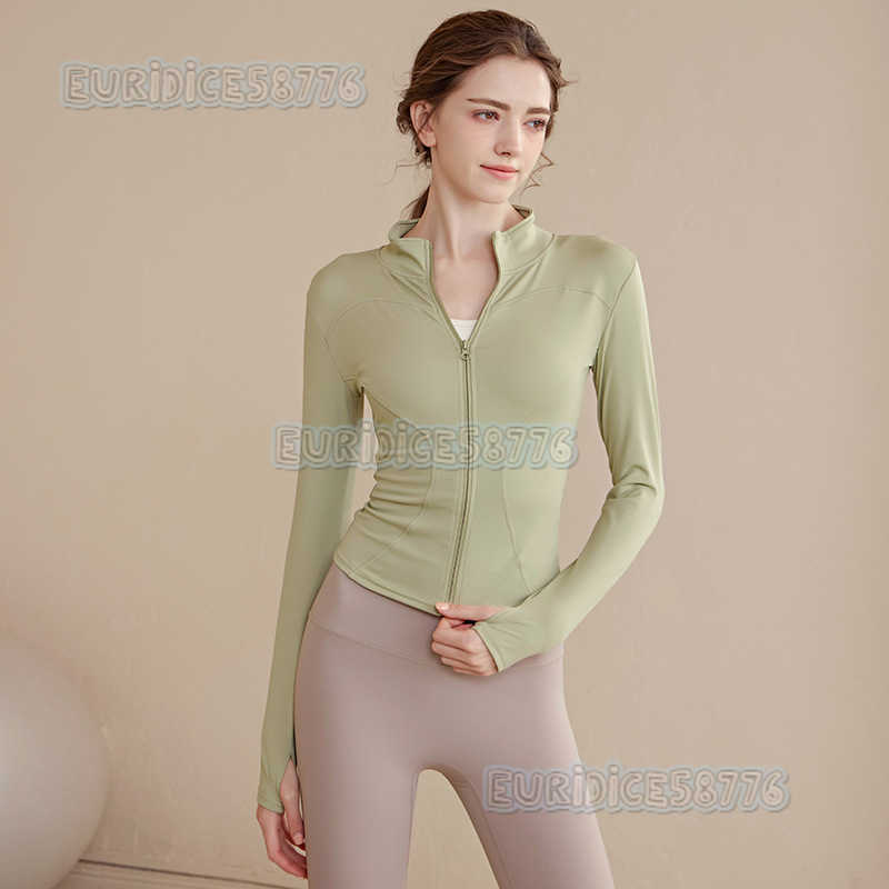 Stand Collar Zipper Yoga Jacket Womens Cardigan Running Cycling Quickdry Sports Top Long Sleeve Autumn Winter Fitness Wear H250825
