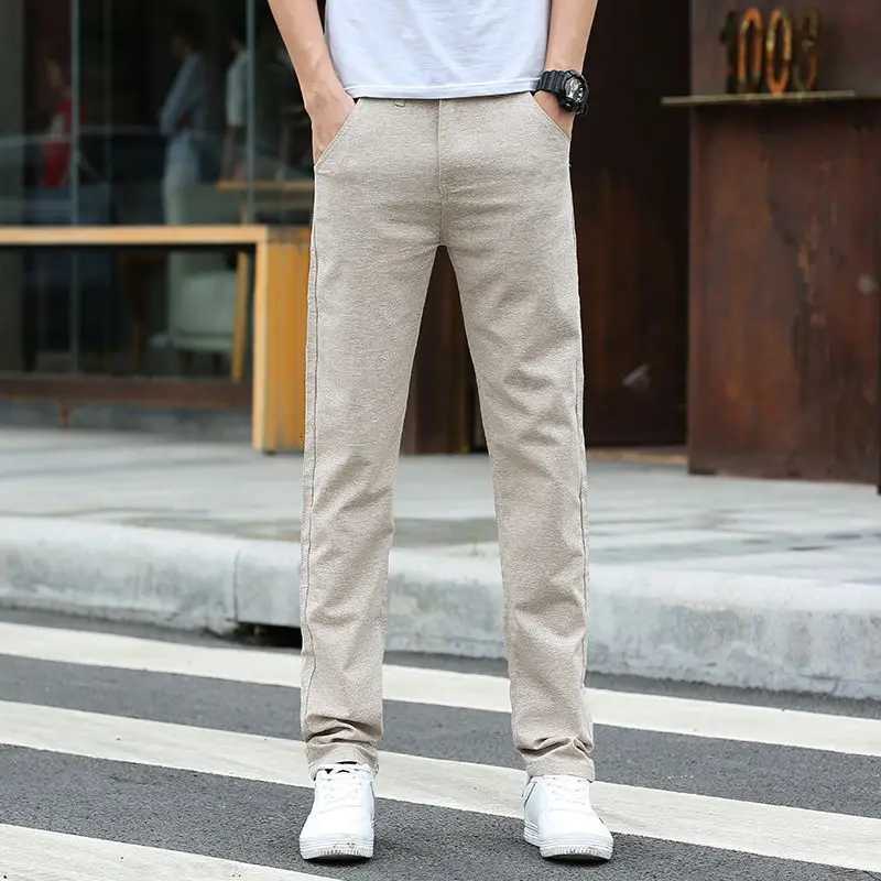 Men Ultra Thin Casual Business Suit Pants Male Comfortable Loose Blazer Pants Straight Light Gray Light Blue Trousers W250826