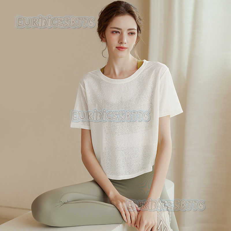 Loose Quickdry Yoga Shirt for Women Breathable Slimming Short Sleeve Tshirt Lightweight Sports Top Summer Fitness Wear H250825