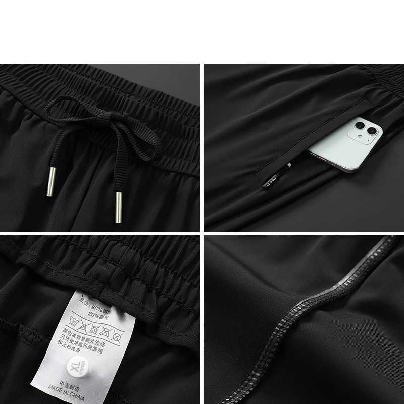 Ice Silk Mens Trousers 2024 Summer BlackandGray Thin Style Business Casual Pants Outdoor Stretch Breathable Straight Leg Loose W250826