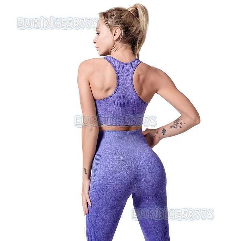 Diandian Seamless Yoga Two Piece Bra Tank Top Pants Set Womens Sports Fitness Quick Drying Clothes Hip Up Yoga Suit H250825