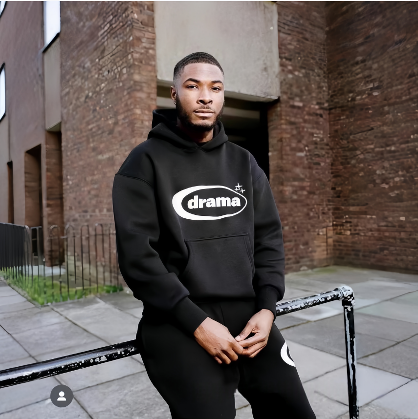 Drama Call Black Embroidery Printed Hooded Y2K Winter Hoodie Men Women High Quality Pullovers Hooded