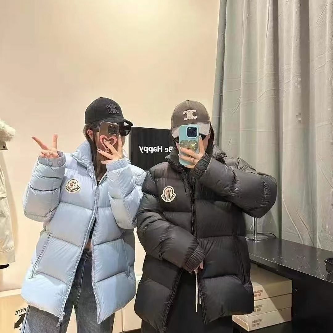 Moncslle Trendy Large Logo monclrepufferjacket Black Down designer high quality mens winter down jacket parka white duck puffer jacket brand tace shark down coat